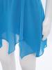 Girls Lyrical Dance Costume Sparkle Rhinestones Keyhole Back Irregular Chiffon Hem Skating Dress