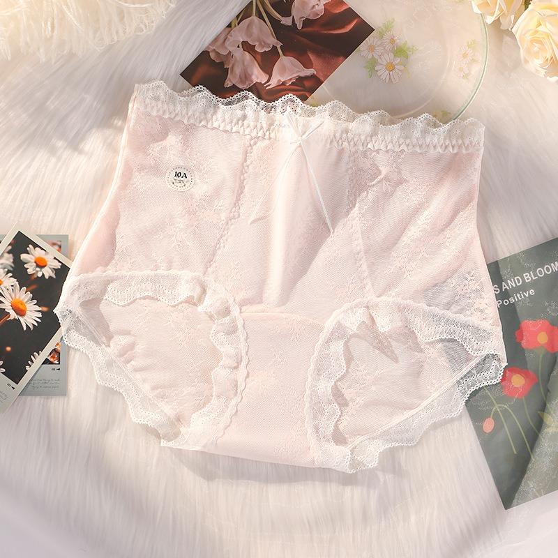 Pure Desire Kalhotky s vysokým pasem nadměrné velikosti Romantická krajka Prodloužený klín Trojúhelníkové dámské kalhotky