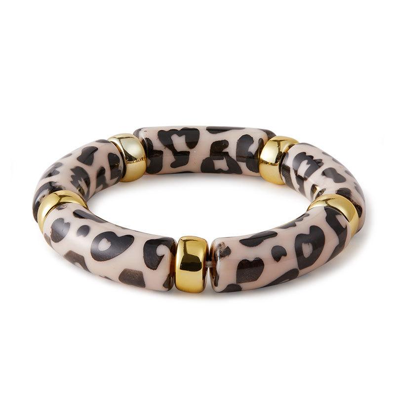 Summer Acrylic Bamboo Beads Bracelet for Women Multi Color Stretchy Resin Girls Charm Couple Bangles Men Jewelry Gift
