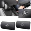 Braga Lexus Compatible Neck Pads with Genuine Lexus Type Set of Urethane PVC Leather Emblem, 5L, Black, 2, High-Rebound Foam, Cowhide-Like