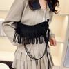 Třásněná taška, Retro a módní, Horká holka Jednoramenná taška, Crossbody Taška s rohem