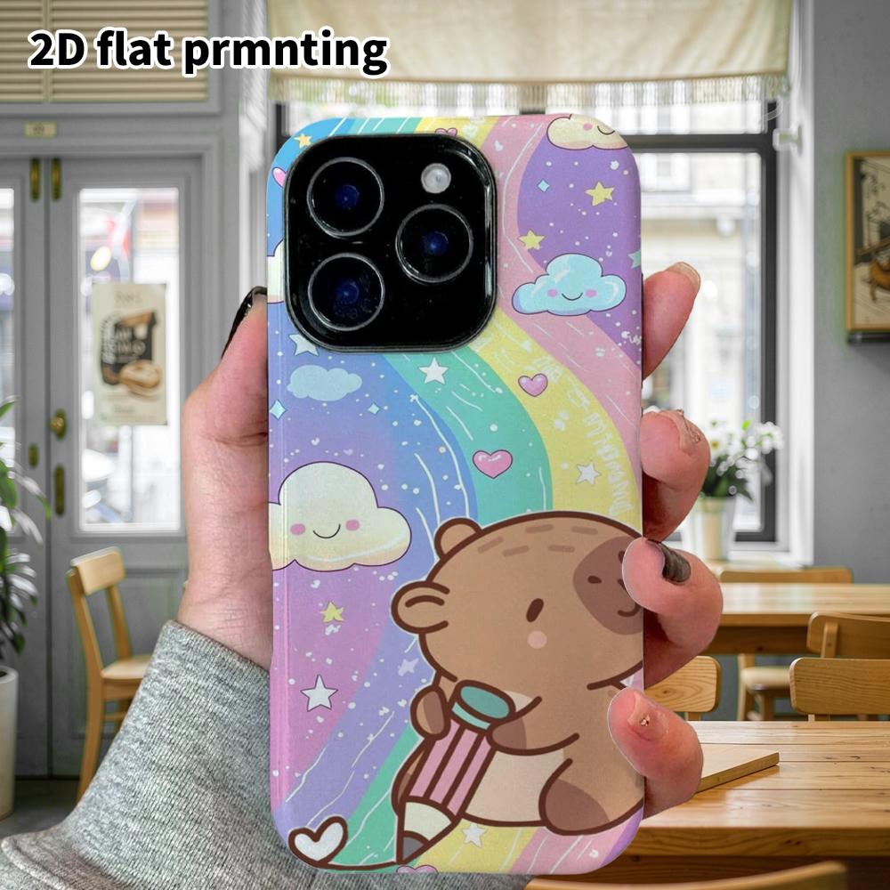 Phone Case: 2D Flat Design Suitable for iPhone 18, 17, 16, 15, 14, 13 Pro Film Protective Case, Couple Style, Rainbow Galaxy, Christmas and Halloween