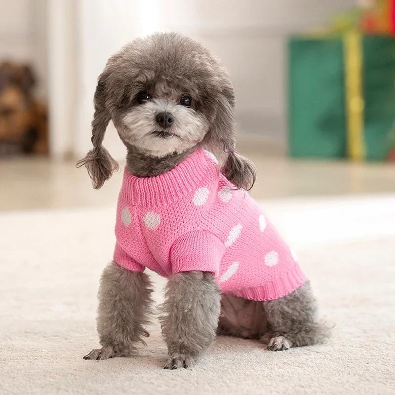 

Winter Knit Sweater for Small Medium Dogs Cats Puppy Cute Soft Warm Coat Chihuahua Yorkie Pet Costume XXL рожевий
