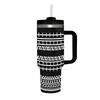 40 oz Stainless Tumbler with Handle and Straw, Large Capacity Cup for Hot & Cold Drinks