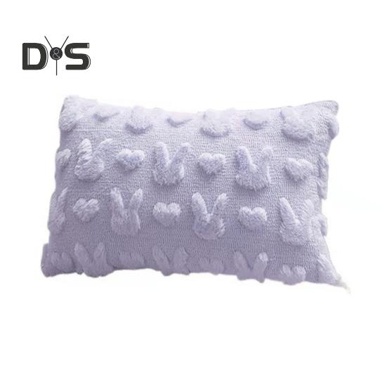 

Наволочка для подушки с изображением кролика, плюшевая наволочка для подушки с изображением пасхального кролика, стираемая в стиральной машине, наволочка для дивана, кровати, домашнего декора Rectangle фиолетовый