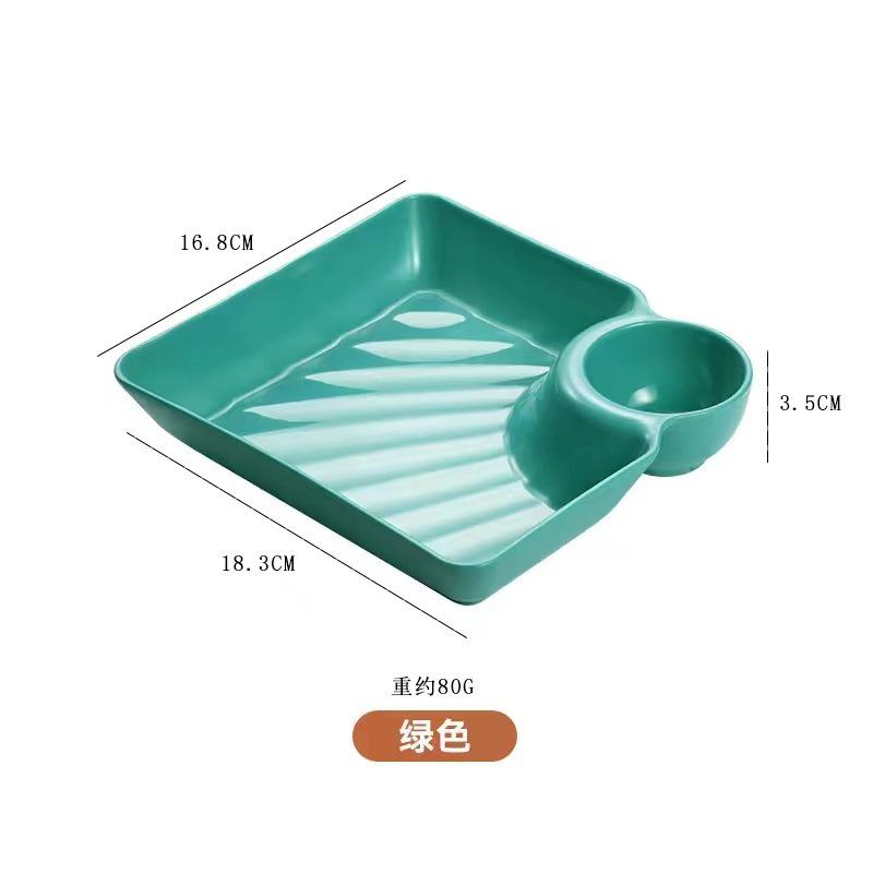 Multi-purpose French Fries Ketchup Holder Dumpling Plate With Vinegar Plate Snack Dish 2-Grid Spices Dish Dumplings Dessert