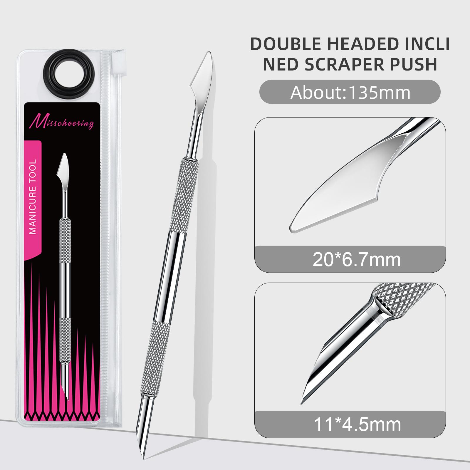 

Double-ended Circle Beveled Head Cuticle Pusher Remover Stainless Steel Nails Files Manicure Sticks Tool Nail Art Tool High-End