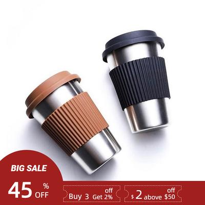 304 nerūdijančio plieno termosas arbatai, kavos puodelis, nešiojamas automobilinis termosas, kelioniniai puodeliai su dangteliu, apsauganti nuo nudegimo gertuvė, 430 ml