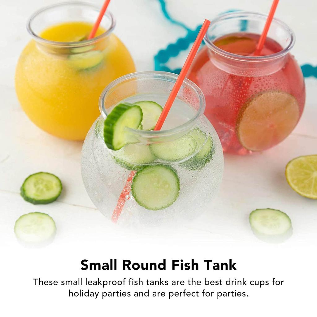 Heavy Duty Plastic Round Fish Bowl Break Proof Multipurpose Small Round Fish for Desk Bookcase Decorations