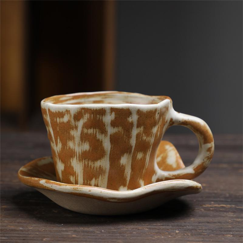 

Vintage Ceramic Coffee Cup and Saucer Home Stoneware Breakfast Milk Mug Afternoon Tea Flower Tea Coffee Cup Couple Water Mug New 200-400ml