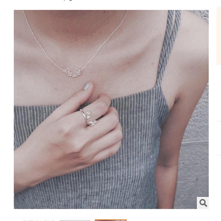 Bague Ouverte Réglable en Argent S925 Cor de Renne - Cadeau de Noël pour Femmes & Amies