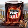 Flannel Blanket Athletic Bilbao FC Print Custom Name Text Soft Throw for Sofa Bed