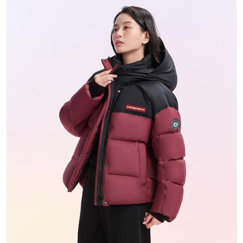 

Женская короткая куртка с капюшоном на пуху, новая зимняя, новая, свободного кроя, нишевый дизайн, одежда-хлеб XL