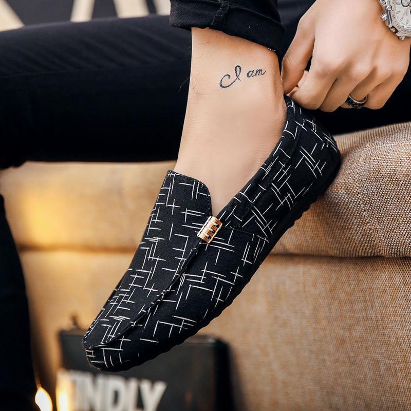 Spring and Summer Men's Peas Shoes Korean Style Old Beijing Cloth Shoes Breathable Men's Casual Footwear