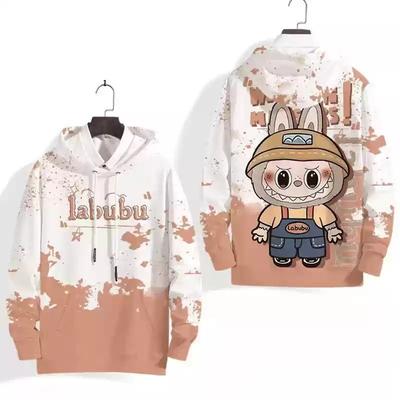 2025 New Labubu Cartoon Cute Children's Hoodie Anime Sportswear Girls' Long Sleeve Top Role Playing 3D Hoodie