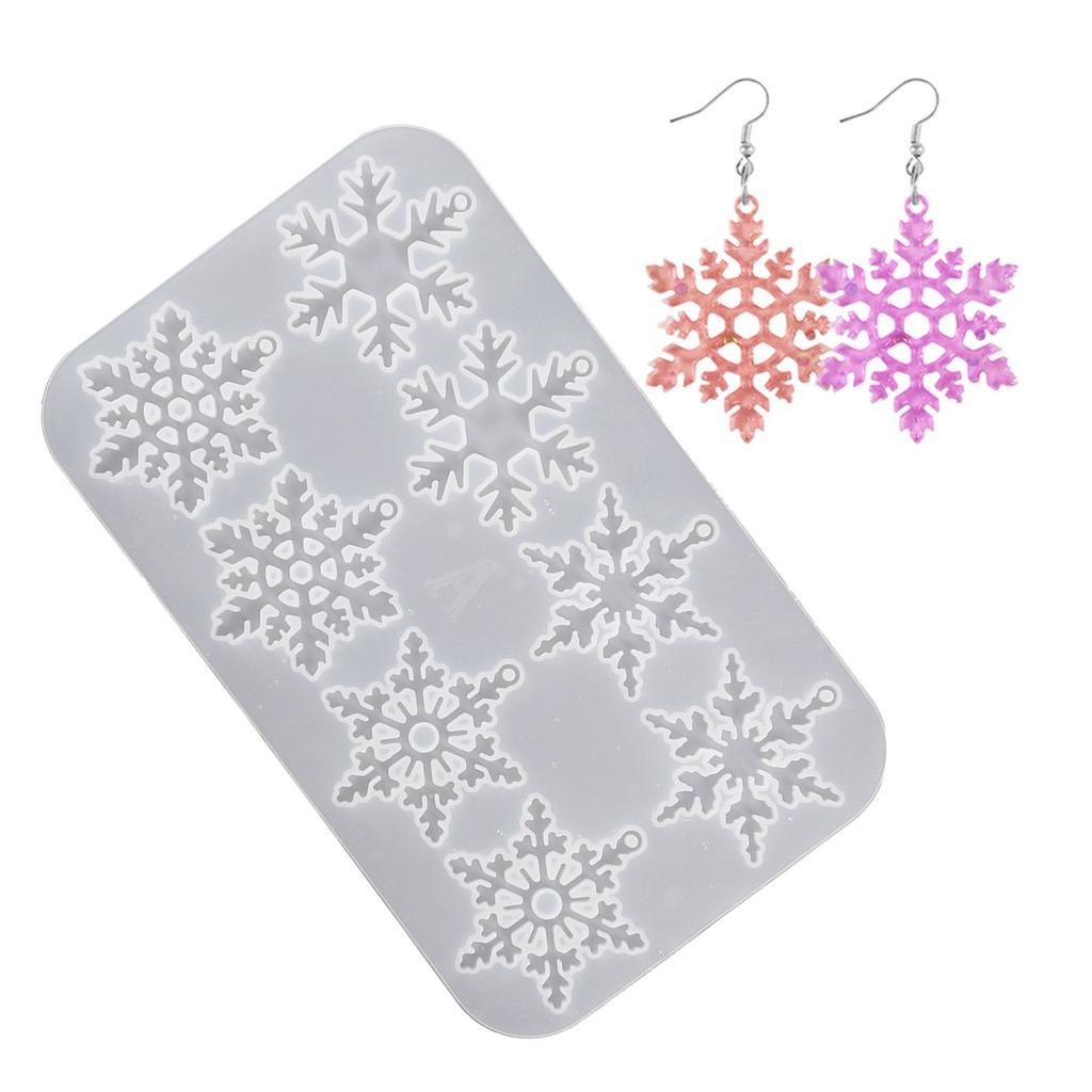Delicate Snowflake Epoxy Resin Molds Durable Silicone for DIY Christmas Ornaments Jewelry Pendants and Keychains