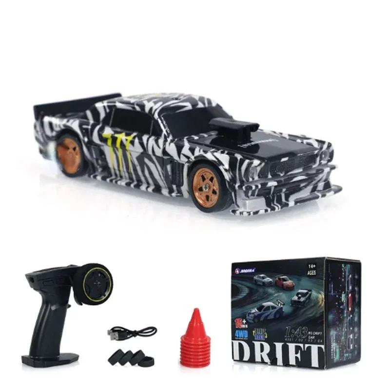 2,4G RC Drift Car 1/43 4WD Fjernkontroll Bil Høyhastighets Firehjulstrekk Radiostyrt Mini Racing Bil Modell Gutt Lekegave Gave