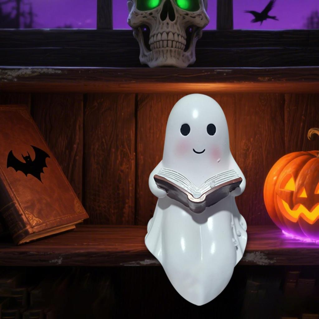 3D Cute Ghost Cozy Reading Lamp Halloween LED Night Light Halloween Gifts For Kids Decoration For Home Fireplace Holiday