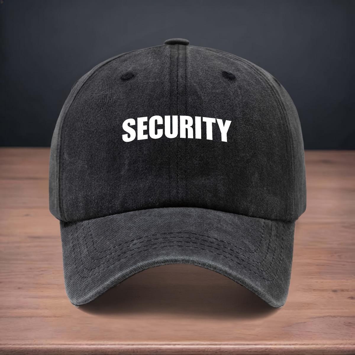 

Printed SECURITY Pattern Baseball Cap for Easy Travel, Versatile Soft Top Design for All Seasons, Adjustable Curved Brim Hat чёрный