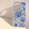 Fashionable Sparkling Blue Floral Pattern Phone Case for iPhone 16 16E 15 14 13 12 11 Pro Max 7 8 14 15 Plus X XR XS SE2 Cover