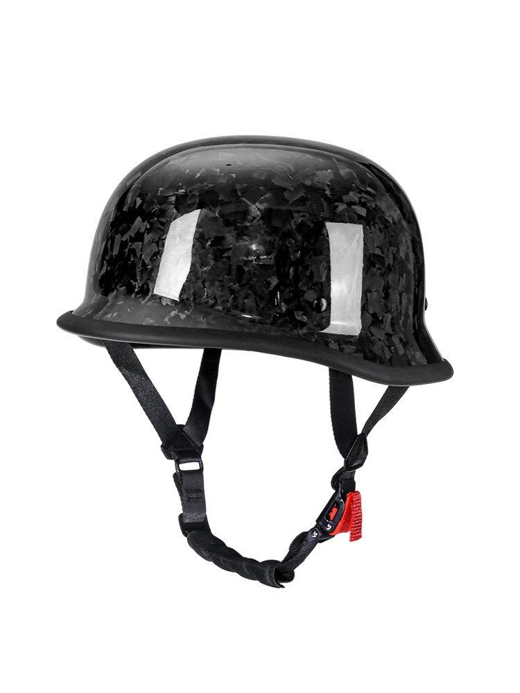 Motorcycle Helmet Carbon Fiber Half Helmet German Soldier Helmet Retro Helmet Pedal Cruise Motorcycle Riding Helmet