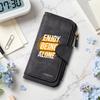 Fashion Long Wallet Enjoy Being Alone Print PU Leather Card Holder Portable Casual Zipper Purse for Daily Use