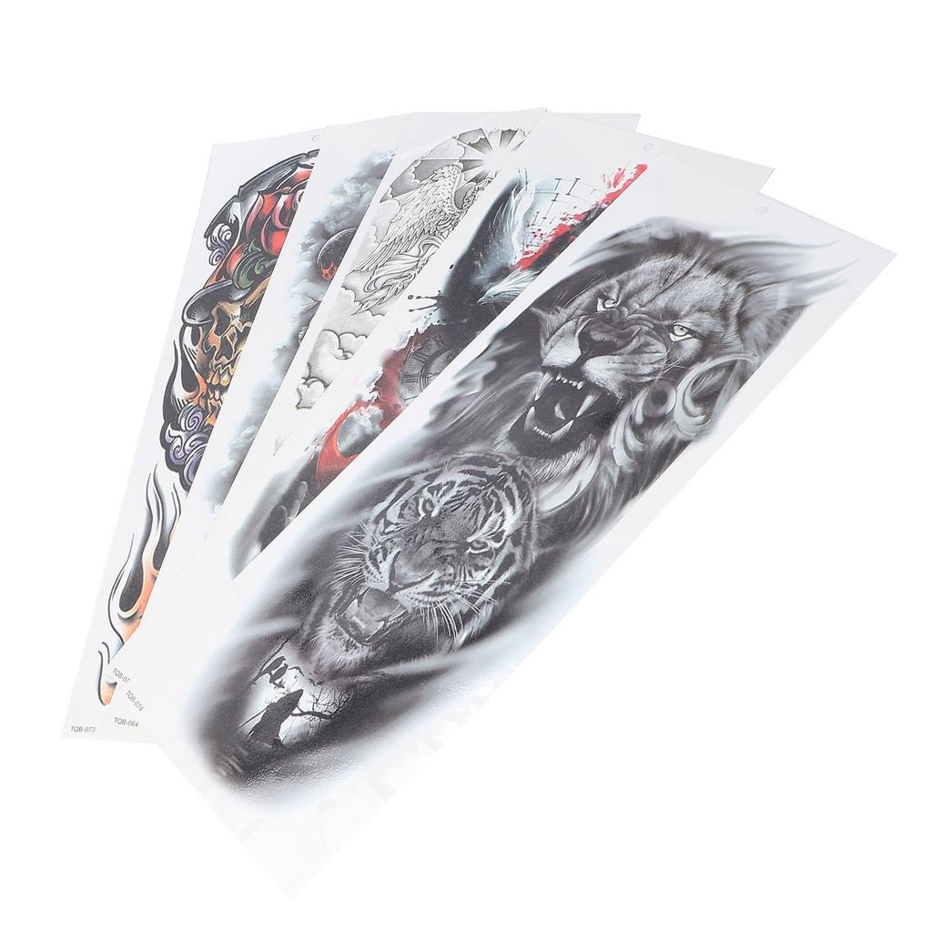 5 Pcs Large Arm Tattoo Sticker Temporary Waterproof Fake Tattoos Stickers for Women Men
