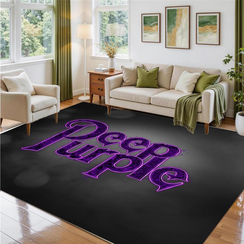 Deep Purple Design Crystal Velvet Rug Soft Decorative Mat for Bedroom Entrance