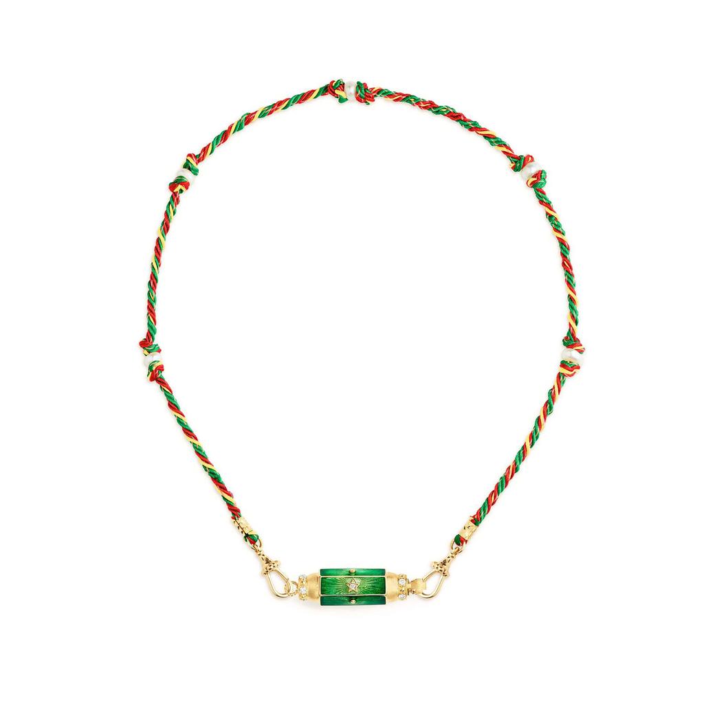 Regenbogen Anhänger Designs Halskette Trendige Geflochtene Seil Halskette mit Gold Finish und Regenbogen Anhänger für Zusammenkünfte