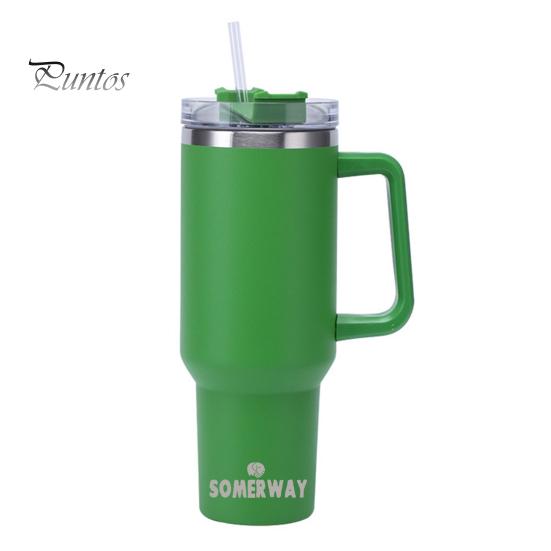 

Термочашка на 40 унций, стакан из нержавеющей стали с вакуумной изоляцией и многоразовой соломинкой для путешествий, домашнего офиса зелёный