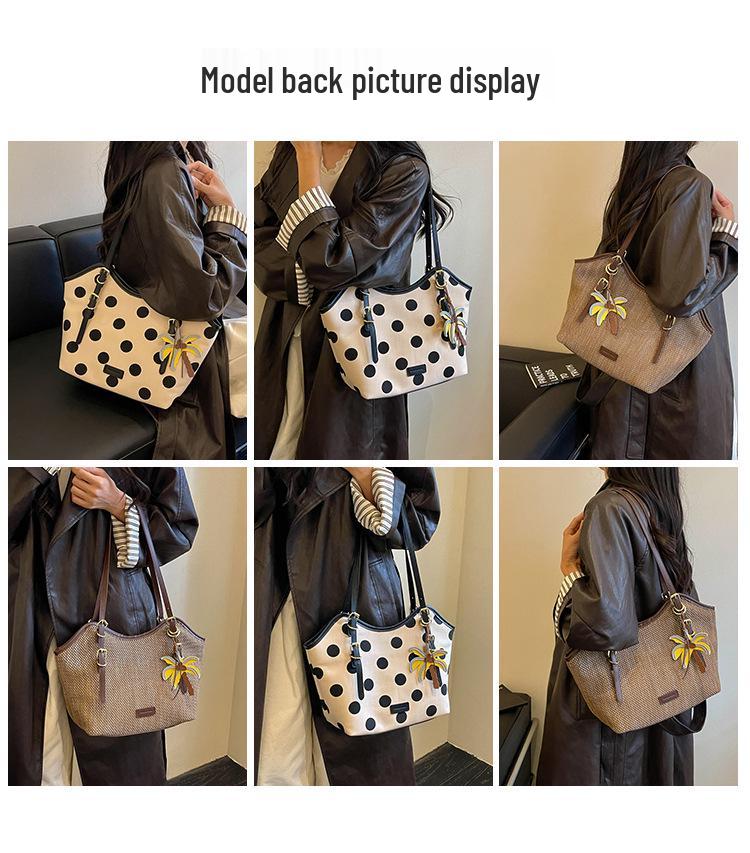 Polka Dot Large Capacity Women's Tote - Stylish Niche Design Shoulder & Underarm Bag
