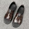 Men's sandals 2025 new men's beach shoes non-slip outer wear casual large size 47 48 leather sandals men