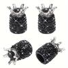 4PCS Creative Diamond Inlaid Automotive Valve Core New Car Crown Tire Cap General Motors