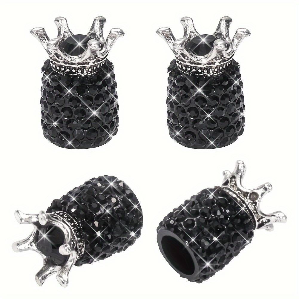 4PCS Creative Diamond Inlaid Automotive Valve Core New Car Crown Tire Cap General Motors