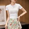 Girls High-waisted Short T-shirt Summer New Slim Thin Small People with Short-sleeved Tops