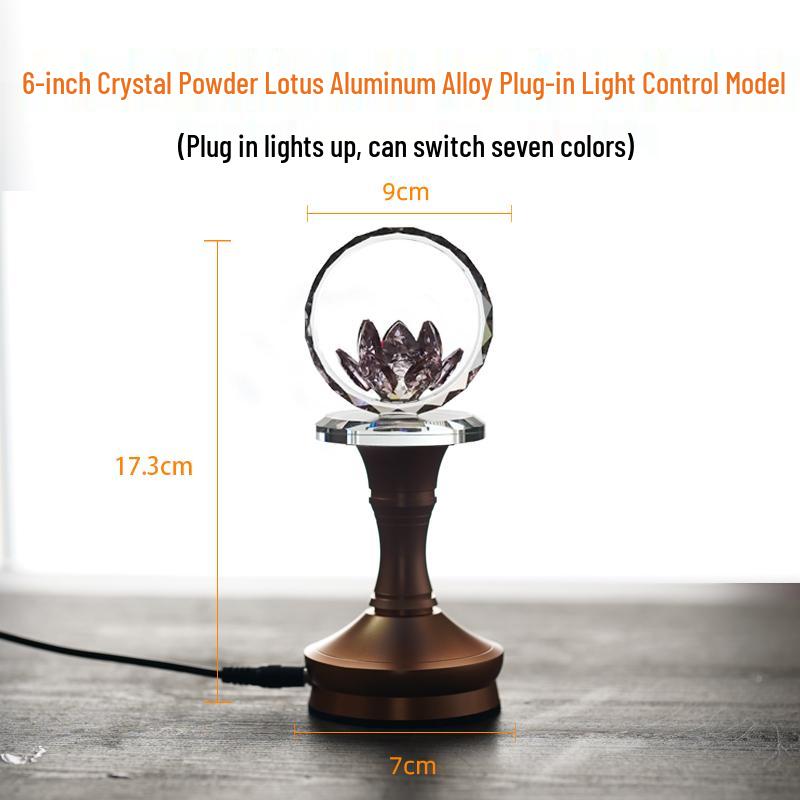 2025 Rechargeable Pink Crystal Lotus LED Buddha Night Lamp