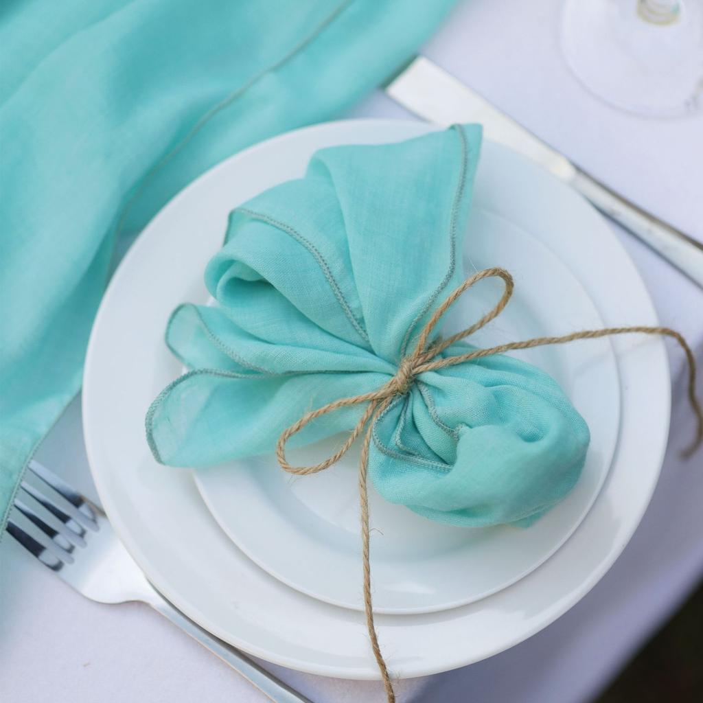 Polyester Cloth Napkins 18 X 18 Inches Cheesecloth Napkins Table Dinner Versatile Reusable for Dining Parties Wedding Decoration