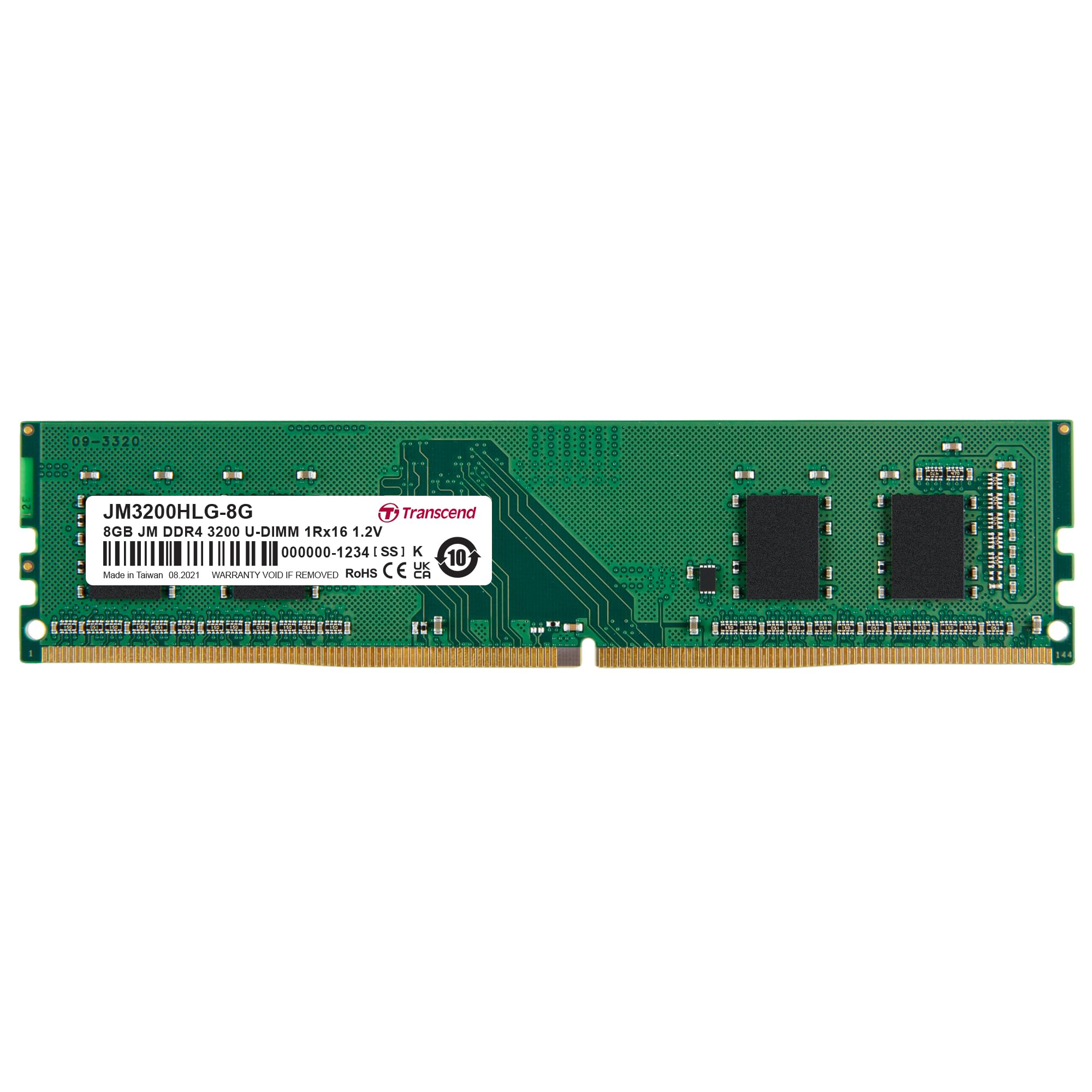 

Transcend Japan Transcend Desktop PC Memory 8GB 288pin 1Rx16 CL22 Lifetime Warranty PC4-25600 (DDR4-3200) 1.2V U-DIMM (1Gx16) JM3200HLG-8G