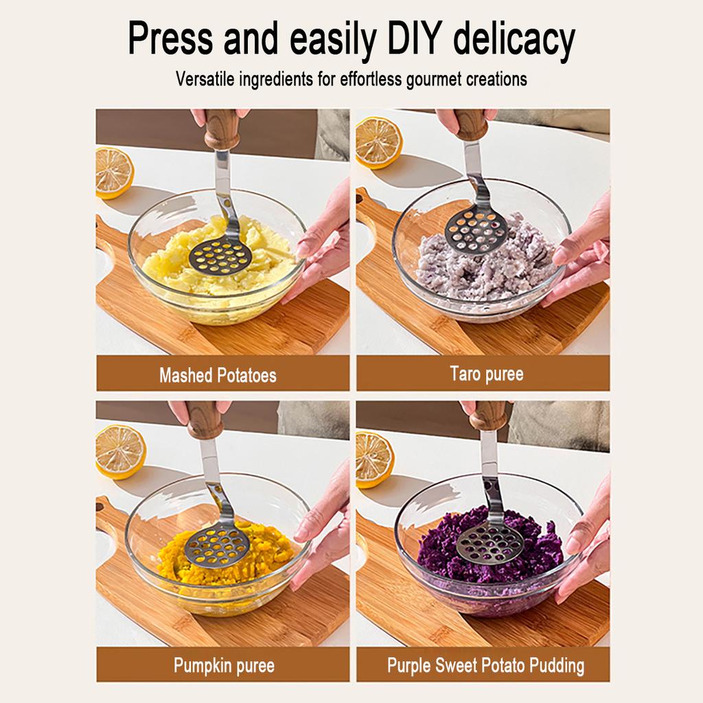 WORTHBUY Stainless Steel Potato Masher Anti Slip Plastic Handle Potato Press Manual Food Masher Chopper Kitchen Accessories