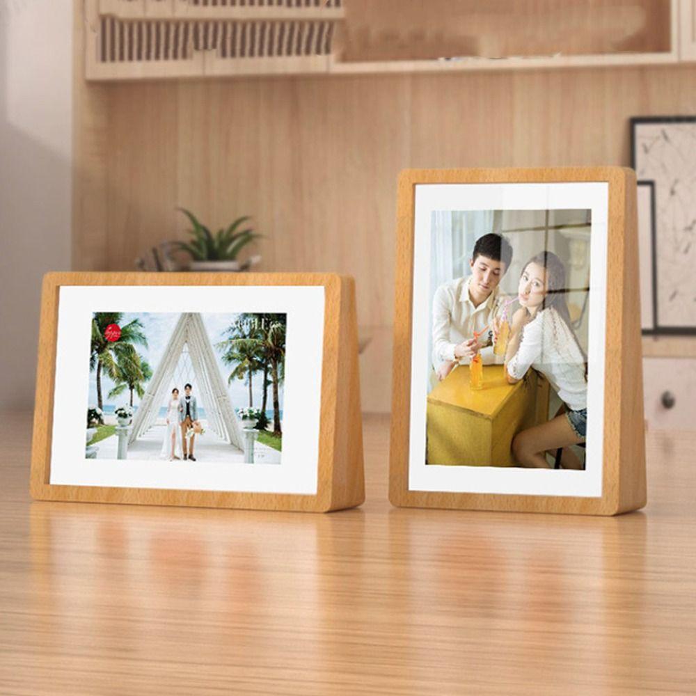 Wooden Photo Frame Stand Creative Photo Albums Desktop Decoration DIY Display Frame  Bedroom