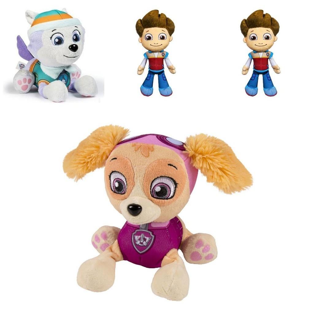 Conjunto Fofo e Abraçável de Pelúcias Patrulha Canina Com Ryder Marshall Rubble Chase Rocky Zuma Skye