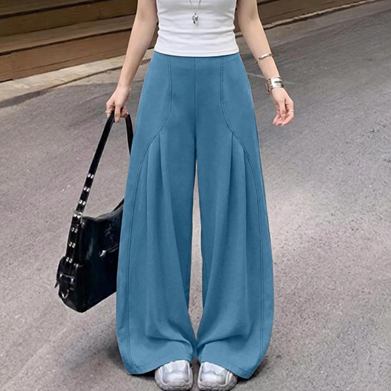 ZANZEA Women Casual Elastic Waist Loose Long Pants