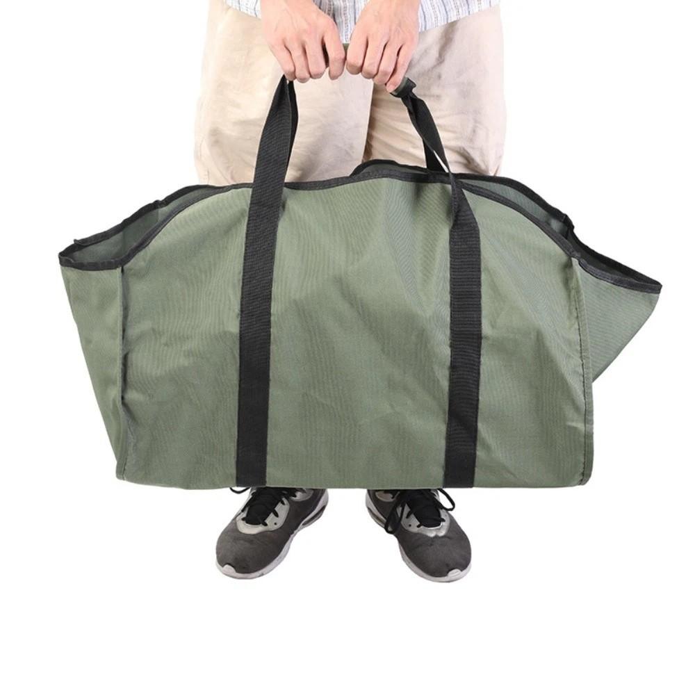 Heavy-Duty Firewood Carrier Bag Large Capacity with Sturdy Handles Log Transporter Scratch-resistant Oxford Cloth