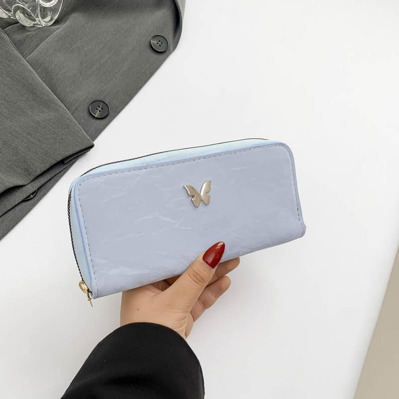 

Fashion and foreign style, simple and beautiful solid color 2024 new personalized summer clutch bag, casual temperament women s wallet синій