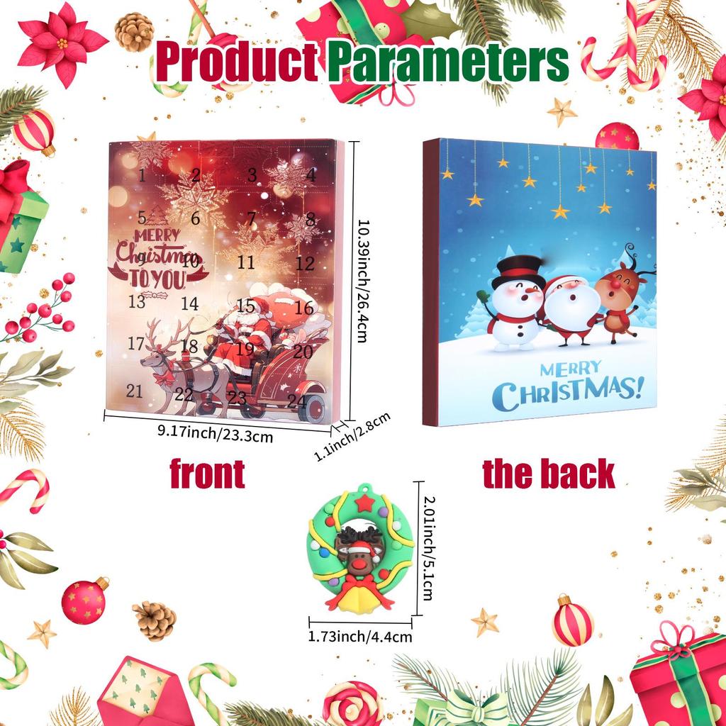 2026 Christmas Advent Calendar: 3D Figurine Pendant Countdown Gift & Christmas Tree Set