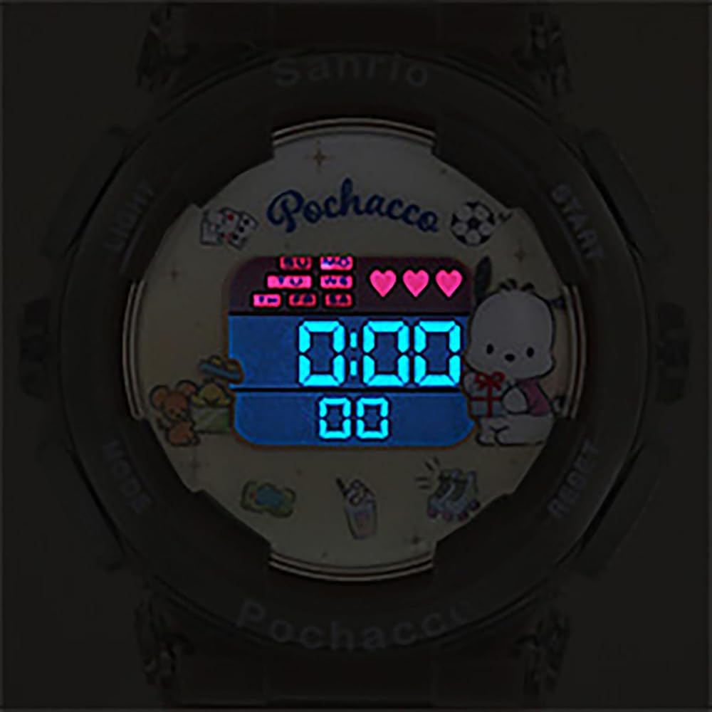 Sun Flame J-Axis Sanrio Pochacco Digital Watch with Backlight and Alarm Function Girls Beige