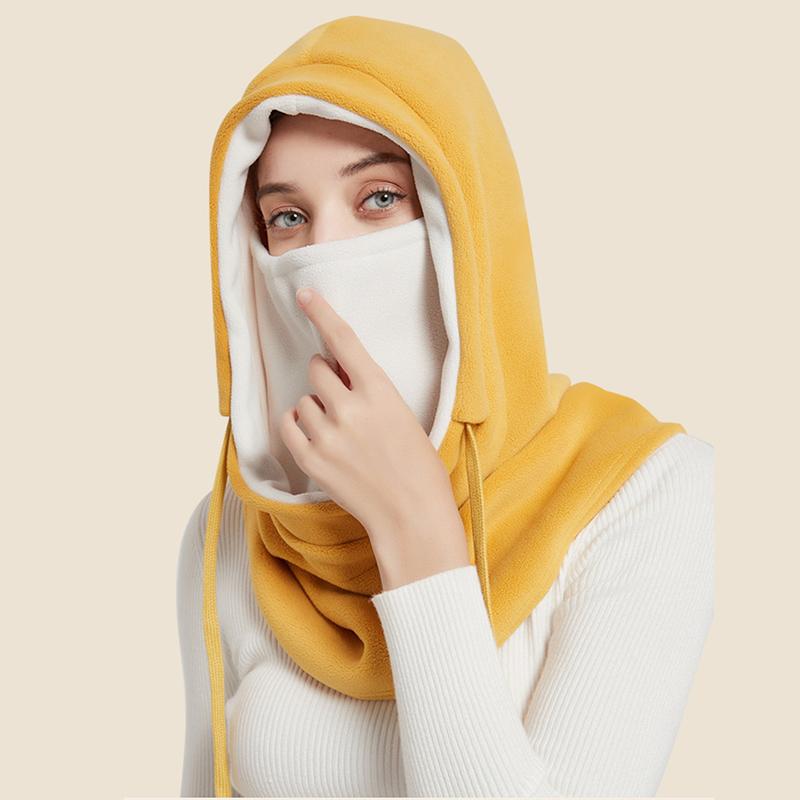Femme Hiver Chaud Cagoule Bonnet Peluche Chapeau de Ski Cache-Visage Cyclisme Bonnet d'Hiver Tête Cou Visage Chauffant Écharpe Polaire