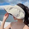 Sunscreen Hat Summer Female Sunshade UV Protection Empty Top Vinyl Shell Hat Large Brim Sunshade Face Outdoor Cycling Hat