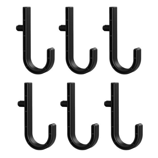 6Pcs Storage Shed Hooks for Suncast/for Craftsman Shed Black J-shape Tool Hangers Plastic Shed Garden Organization Accessories for Garage Wall Shed