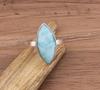 Solid 925 Sterling Silver Natural Larimar Gemstone Marquise Shape Ring Handmade Jewelry Unisex Gift